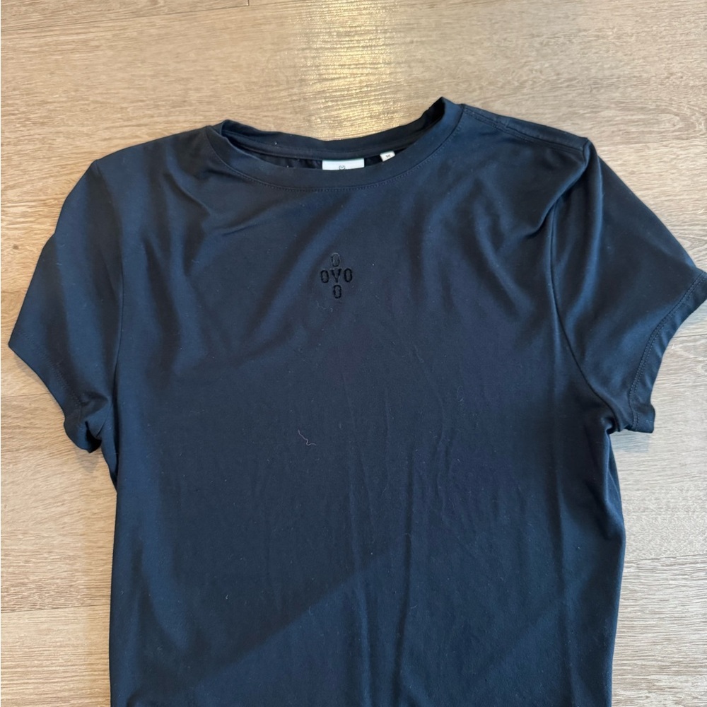 Black Crop Top with Subtle Logo